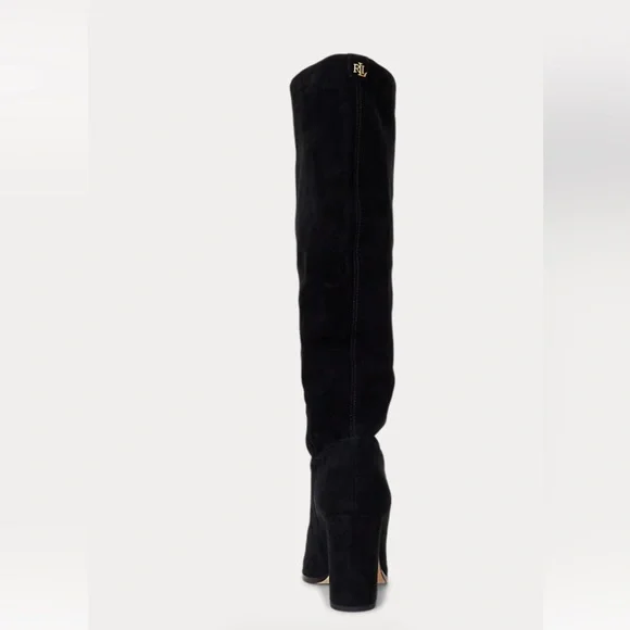 Ralph Lauren black suede Artizan Suede Tall Boot nwt - Picture 2 of 10